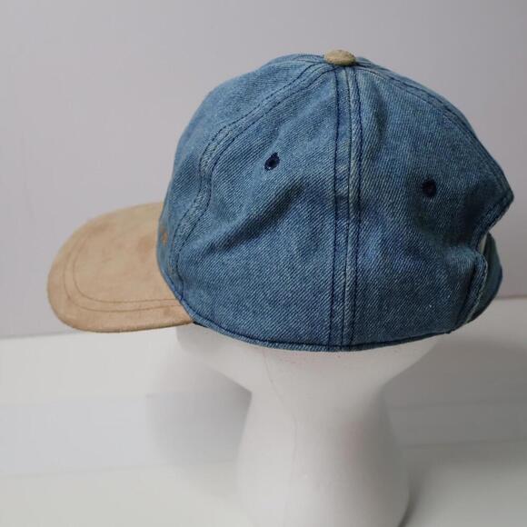 VTG Denim Suede Leather Hat Cap DIXON MAY FAIR JUNIOR LIVESTOCK BUYER J HATS - Picture 5 of 10